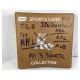 LOT OF 224 MIXED SPORTS CARDS IN 3 RING BINDER