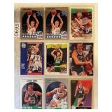 LOT OF 9 NBA PAGE OF CARDS - LARRY BIRD