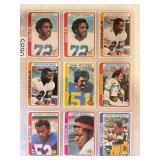 LOT OF 9 1978 TOPPS NFL PAGE OF CARDS