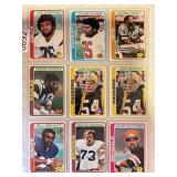 LOT OF 9 1978 TOPPS NFL PAGE OF CARDS