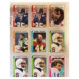 LOT OF 9 1978 TOPPS NFL PAGE OF CARDS