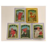 LOT OF 5 1972 TOPPS MLB CARDS - #3, 80, 99, 121 &