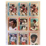 LOT OF 9 1978 TOPPS NFL PAGE OF CARDS