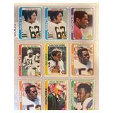 LOT OF 9 1978 TOPPS NFL PAGE OF CARDS