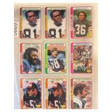 LOT OF 9 1978 TOPPS NFL PAGE OF CARDS