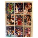 LOT OF 9 NBA PAGE OF CARDS