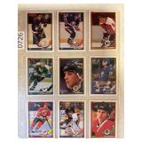 LOT OF 9 NHL PAGE OF CARDS