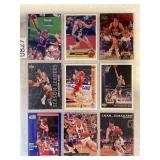 LOT OF 9 NBA PAGE OF CARDS