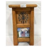 HANDMADE CLOCK W/ WHITE BARN & BIG USA FLAG