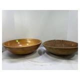 MUNISING 12" WOODEN DOUGH BOWLS - LOT OF 2 - ONE
