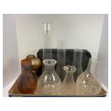 LARGE LOT OF OIL LAMP CHIMNEYS, BASE, WICKS, WICK