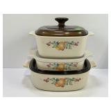 VINTAGE CORNING WARE ABUNDANCE PATTERN 3PC