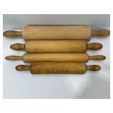 LOT OF 4 VINTAGE ROLLING PINS