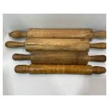 LOT OF 4 VINTAGE ROLLING PINS