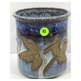 ROBERT ALEWINE 2004 HANDMADE POTTERY LEAF DESIGN