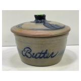 ROWE POTTERY WORKS 1993 SALT GLAZE BUTTER CROCK