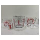 PYREX & ANCHOR GLASS MEASURING CUPS