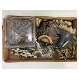 LARGE LOT OF ANTIQUE FURNITURE BRASS HANDLES AND