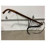 ANTIQUE WOOD HANDLED GARDEN PLOW