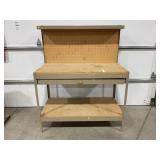 GARAGE/SHOP METAL WORKBENCH WITH DRAWER AND PEG
