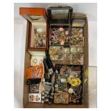 LARGE FLAT OF ESTATE JEWELRY - HOBE PEARL EARRINGS