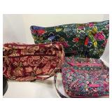 LOT OF 3 VERA BRADLEY PURSES AND TOTE BAGS