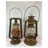DIETZ (2) & TRIUMPH NO.2 VINTAGE LANTERNS