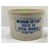 MICHIGAN COTTAGE CHEESE CO. PRIMITIVE STONEWARE