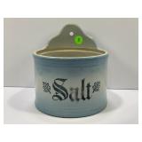 PRIMITIVE STONEWARE WALL HANGING SALT CROCK