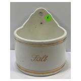 PRIMITIVE STONEWARE WALL HANGING SALT CROCK