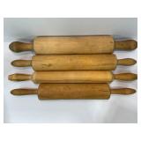LOT OF 4 VINTAGE ROLLING PINS