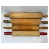 LOT OF 4 VINTAGE ROLLING PINS