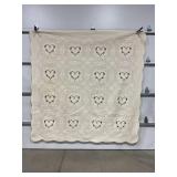 HAND EMBROIDERED QUILT - 86" X 86"