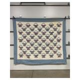 HAND STITCHED QUILT - 94" X 84"