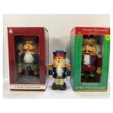 LOT OF 3 NUTCRACKERS - 9" & 6" TALL