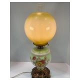 ANTIQUE HAND PAINTED HURRICANE LAMP - ELECTRIFIED