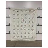 HAND EMBROIDERED QUILT - 96" X 78"
