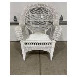 WHITE HIGHBACK WICKER CHAIR
