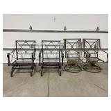 LOT OF 4 METAL PATIO CHAIRS - NO CUSHIONS