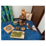 OWL PLANT STAND, CANDLES, FIGURINES & OTHER HOME