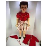 VINTAGE 35" TALL VINYL DOLL WITH SLEEPY EYES