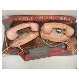 BRUMBERGER BATTERY OPERATED TOY TELEPHONE SET IN