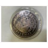 ONE OUNCE .999 FINE SILVER MERRY CHRISTMAS ROUND
