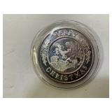 ONE OUNCE .999 FINE SILVER MERRY CHRISTMAS ROUND
