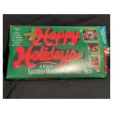 MARKEE HAPPY HOLIDAYS 4 FT LIGHTED HOLIDAY