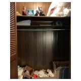 CONTENTS OF CLOSET - CAT & DOG FIGURINES, CANDLE,