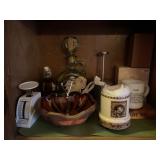 CONTENTS OF KITCHEN CABINETS - GLASSWARE, CANDLES,