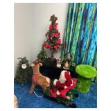 CHRISTMAS DECOR, 2 PLASTIC END TABLES &