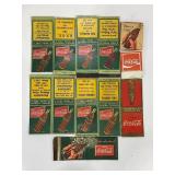 LOT OF 12 VINTAGE COCA-COLA MATCHBOOK HOLDERS