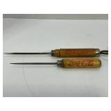 COCA-COLA ROUND ICE PICKS - LOT OF 2